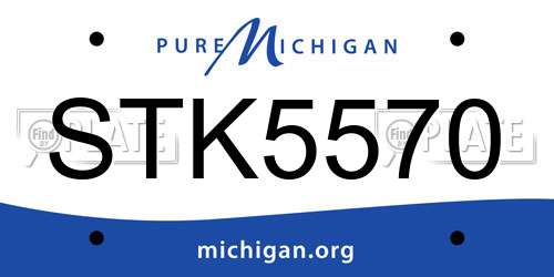 STK5570 Michigan License Plate