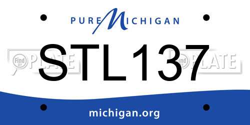 STL137 Michigan License Plate