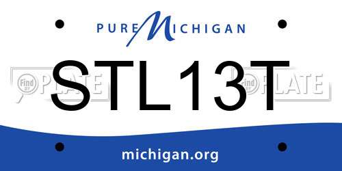 STL13T Michigan License Plate