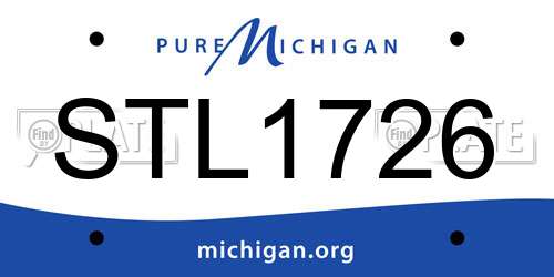 STL1726 Michigan License Plate