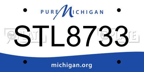 STL8733 Michigan License Plate