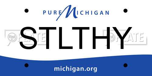 STLTHY Michigan License Plate