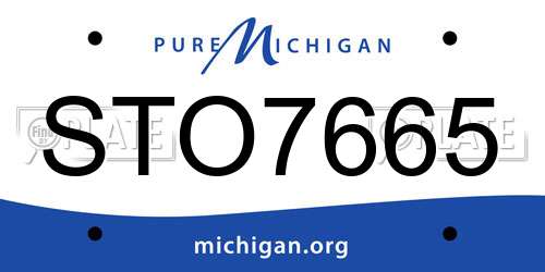 STO7665 Michigan License Plate