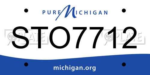STO7712 Michigan License Plate