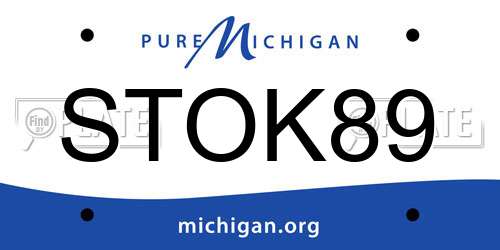 STOK89 Michigan License Plate