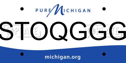 STOQGGG Michigan License Plate