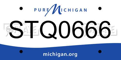 STQ0666 Michigan License Plate