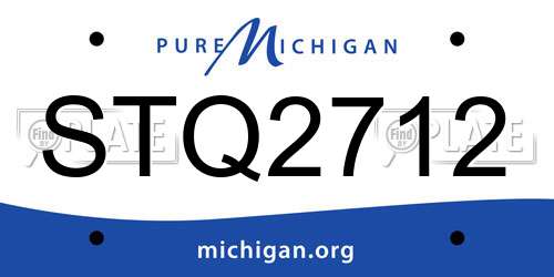 STQ2712 Michigan License Plate