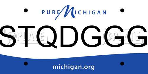 STQDGGG Michigan License Plate