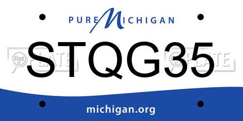 STQG35 Michigan License Plate
