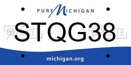 STQG38 Michigan License Plate