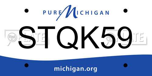 STQK59 Michigan License Plate