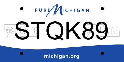 STQK89 Michigan License Plate
