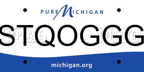 STQOGGG Michigan License Plate