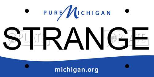 STRANGE Michigan License Plate