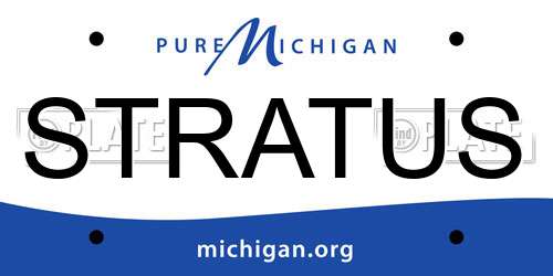 STRATUS Michigan License Plate