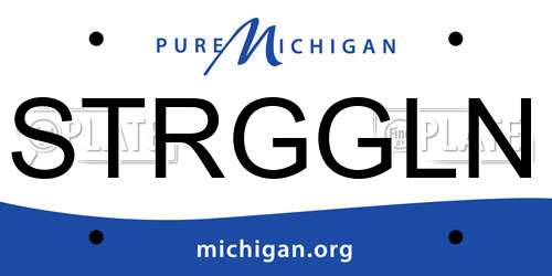 STRGGLN Michigan License Plate
