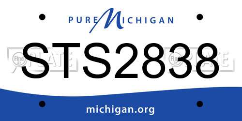 STS2838 Michigan License Plate