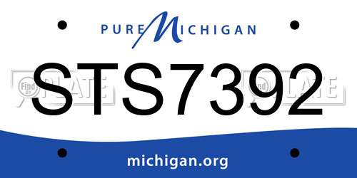 STS7392 Michigan License Plate