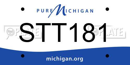 STT181 Michigan License Plate