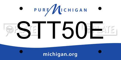 STT50E Michigan License Plate