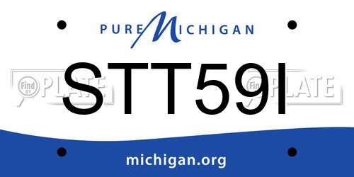 STT59I Michigan License Plate