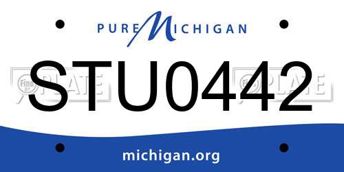 STU0442 Michigan License Plate