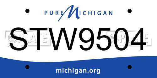 STW9504 Michigan License Plate