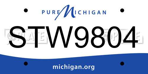 STW9804 Michigan License Plate