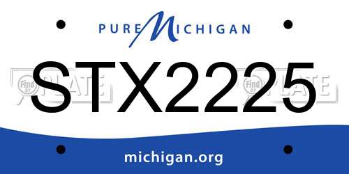 STX2225 Michigan License Plate