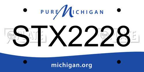STX2228 Michigan License Plate