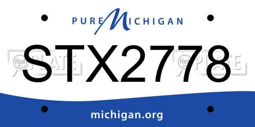 STX2778 Michigan License Plate