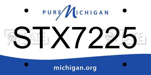 STX7225 Michigan License Plate