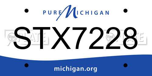 STX7228 Michigan License Plate