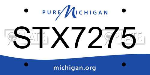 STX7275 Michigan License Plate