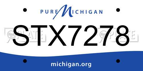 STX7278 Michigan License Plate