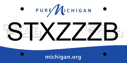 STXZZZB Michigan License Plate
