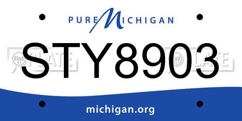 STY8903 Michigan License Plate