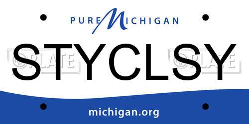 STYCLSY Michigan License Plate