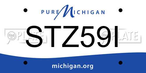 STZ59I Michigan License Plate