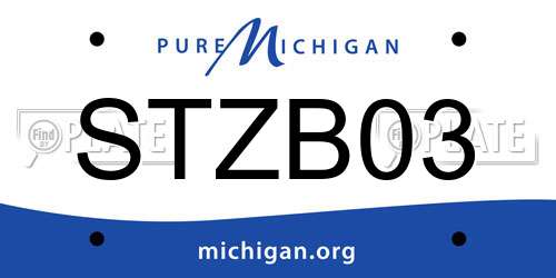 STZB03 Michigan License Plate