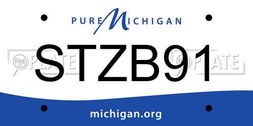 STZB91 Michigan License Plate