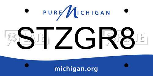 STZGR8 Michigan License Plate
