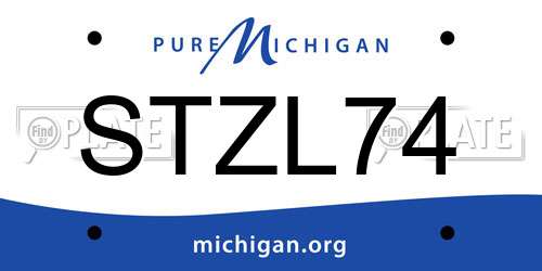 STZL74 Michigan License Plate