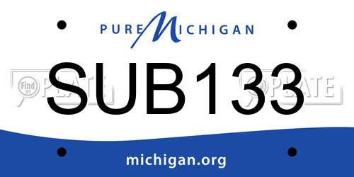 SUB133 Michigan License Plate
