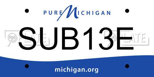 SUB13E Michigan License Plate