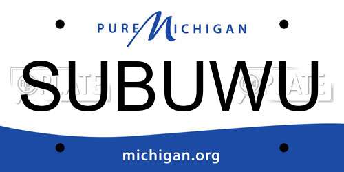 SUBUWU Michigan License Plate