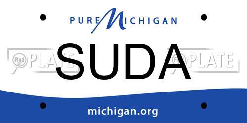SUDA Michigan License Plate