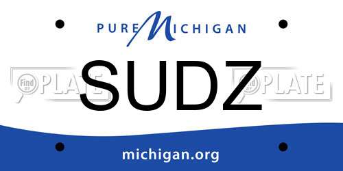 SUDZ Michigan License Plate