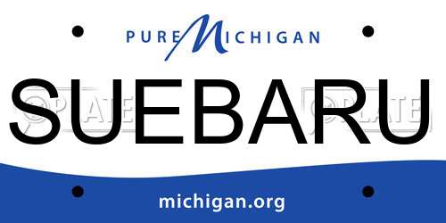 SUEBARU Michigan License Plate